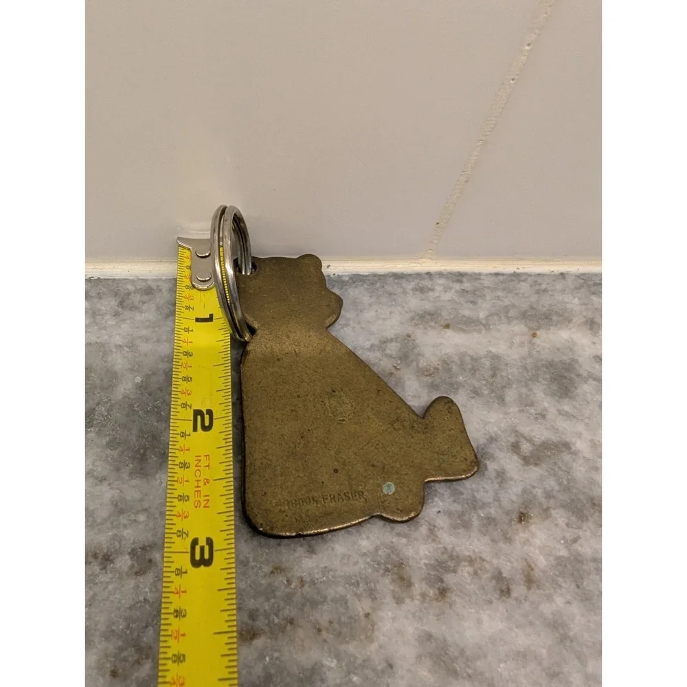 Gordon Fraser Vintage Brass Bear Keychain